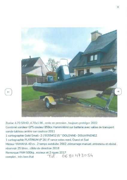 ZODIAC 4710 SRHD SUPER OCCASION A SAISIR